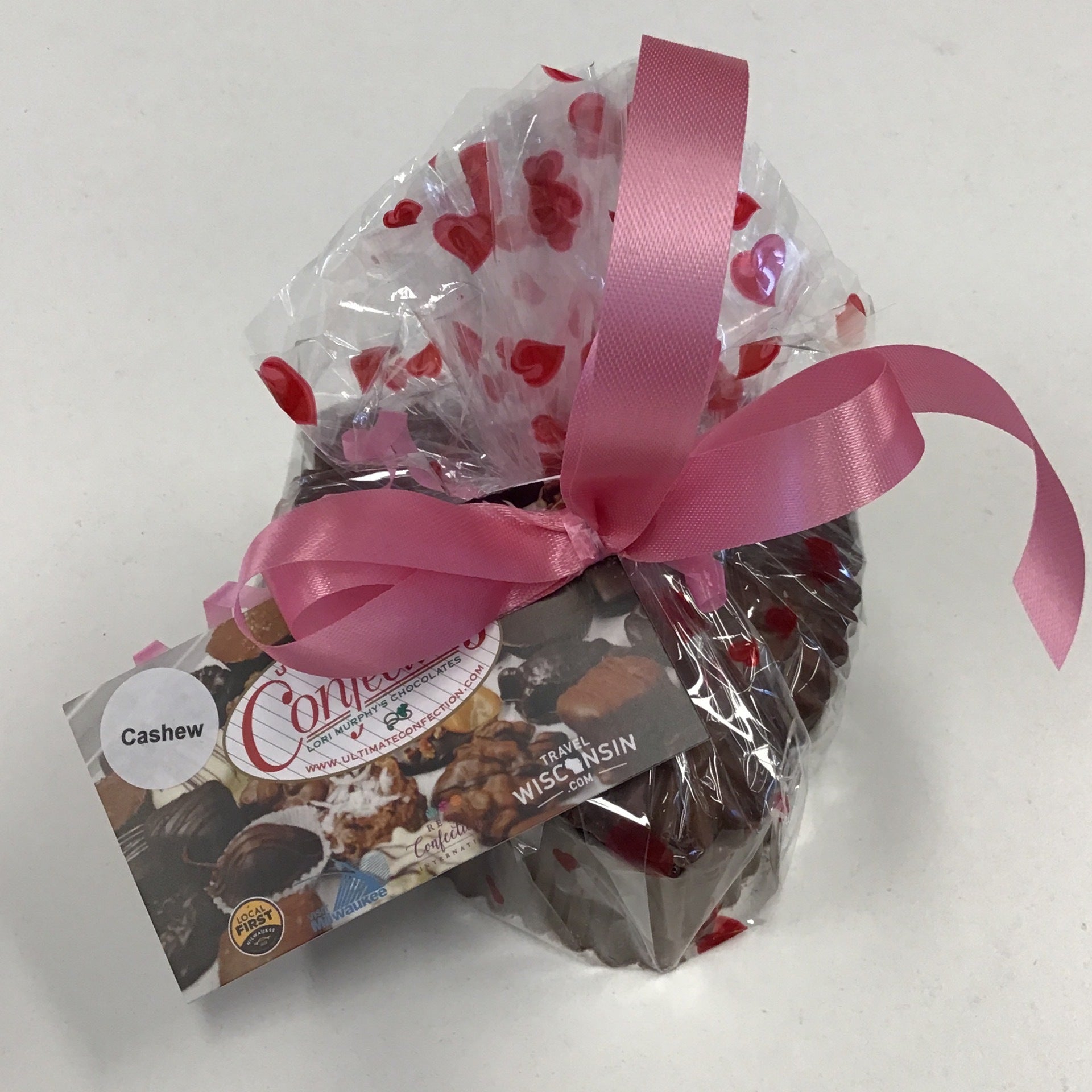 Solid Chocolate Heart Box with Chocolate Dipped Cashews or Pecans